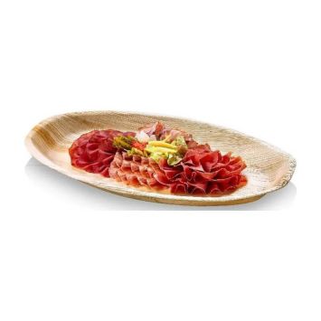 4 plats ovales en palmier de 29,5 cm | jourdefete.com