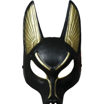 Demi-masque d'Anubis pour adulte