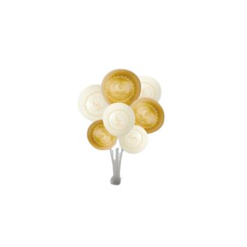 7 ballons en latex avec support pour table - 35 cm - Eid Mubarak