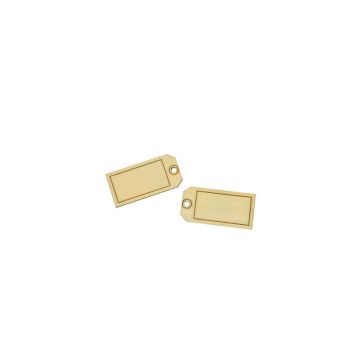 6 étiquettes en bois avec perforation