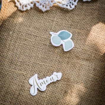 100 Confettis en Carton - Amour - Collection Eucalyptus