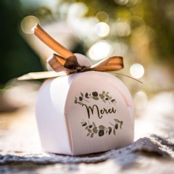 10 Contenants en Carton "Merci" - Collection Eucalyptus