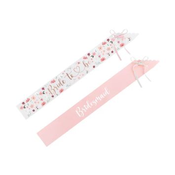 Kit 6 écharpes EVJF en papier - Floral Bride