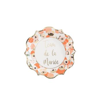 Assiette en carton de la collection Anémone pour un EVJF