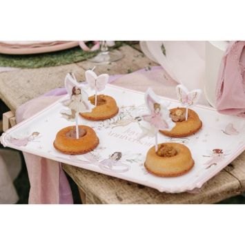 5 bougies en forme de fées et de papillons sur pics - Collection Fairy World
