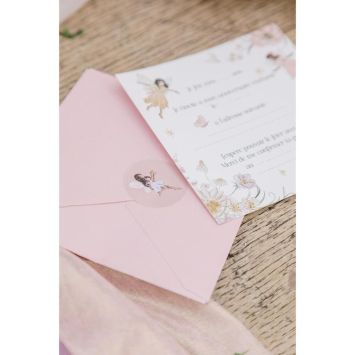 6 cartes d'invitation en carton avec enveloppes - 10 x 10 cm - Collection Fairy World