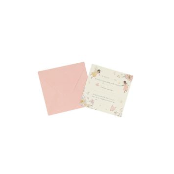 6 cartes d'invitation en carton avec enveloppes - 10 x 10 cm - Collection Fairy World