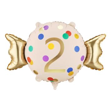 Ballon en aluminium - Bonbon à chiffre - 61 x 37 cm - Chiffre au choix