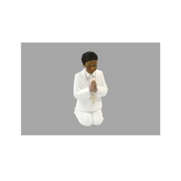 Figurine - Communiant Agenouillé - Peau Foncée - Modèle au choix