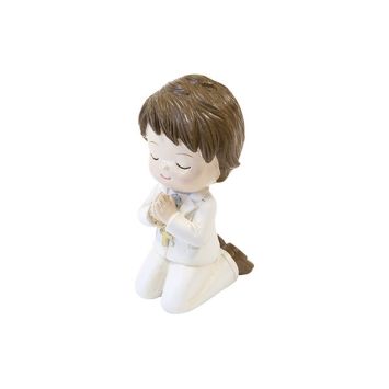 Grande figurine communiant agenouillé avec chapelet pour communion | jourdefete.com