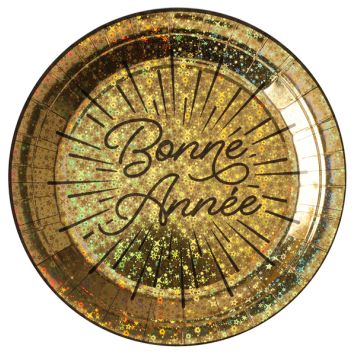 10 assiettes en carton bonne annee etincelant | jourdefete.com