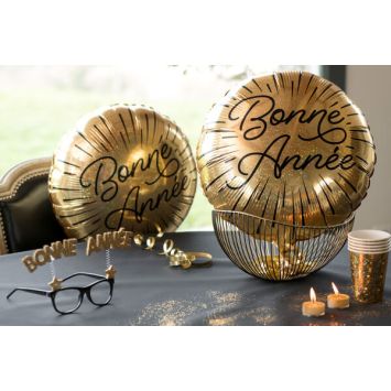 Ballon en aluminium Bonne Année Etincelant - 45 cm