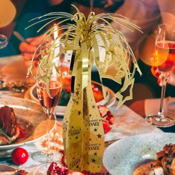 Centre de Table Bonne Année - Noir & Or - 50 cm