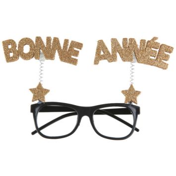 une paire de lunettes bonne année dorée | jourdefete.com