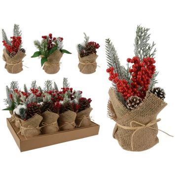 fleurs noël pot jute | jourdefete.com
