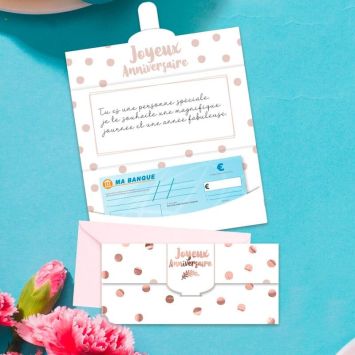 Enveloppe cadeau pour anniversaire - Modèle au choix