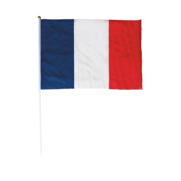 drapeau tricolore de la France avec manche de 45 cm | jourdefete.com