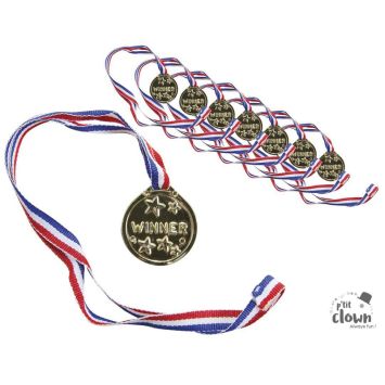 8 médailles "Winner" avec ruban tricolore