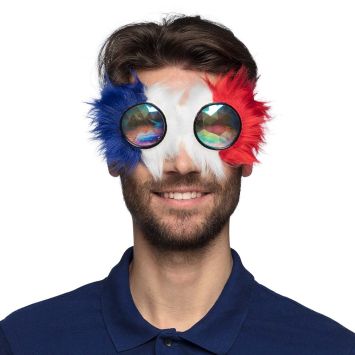Lunettes Party Rave tricolores bleu blanc rouge France | jourdefete.com