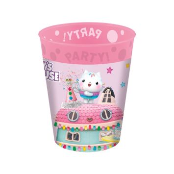 Gobelets Gabby et la Maison Magique réutilisables 25 cl x4 avec maison et chat | jourdefete.com