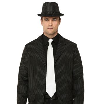 Cravate blanche de Gangster en polyester
