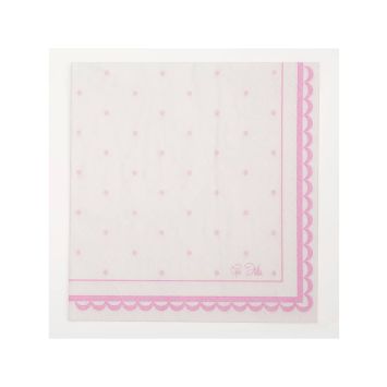 16 Serviettes à pois - Blanc et Rose