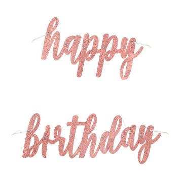 Guirlande " Happy Birthday " Prism - Glitz Rose Gold 