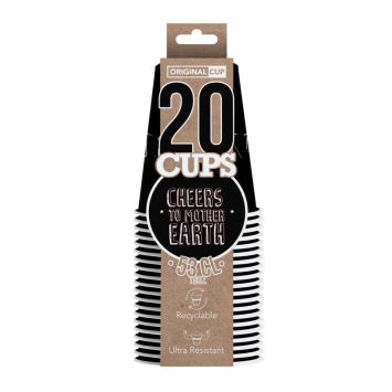 20 Gobelets à Beer Pong en Carton - Noir