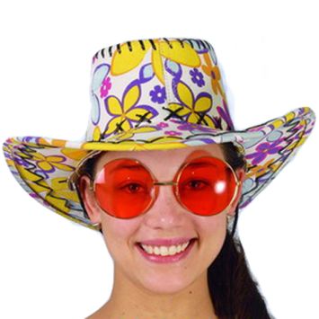 Lunettes Hippie Flower Power Verres Rouges