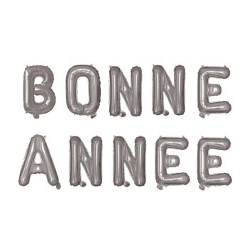 Guirlande de ballons métallisés en mylar - Bonne Année - Couleur au choix