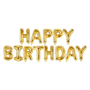 Guirlande ballons "Happy Birthday" or pour fête d'anniversaire | jourdefete.com
