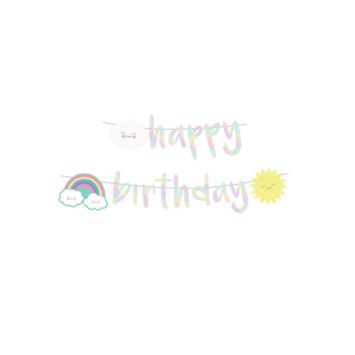 Guirlande Lettres " Happy Birthday " Nuage & Arc-en-Ciel