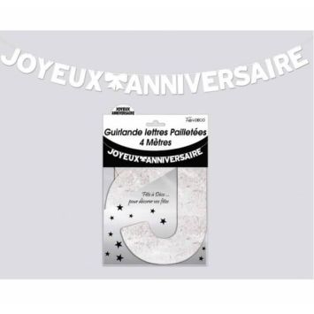 joyeux-anniversaire-blanc-paillettes | jourdefete.com