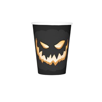 10 gobelets en carton - 25 cl - Collection Citrouille Terrifiante d'Halloween