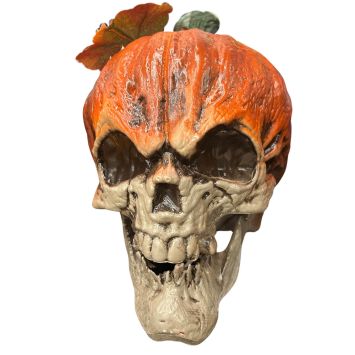 Crâne citrouille d’Halloween en résine à poser, décoration effrayante et réaliste | jourdefete.com