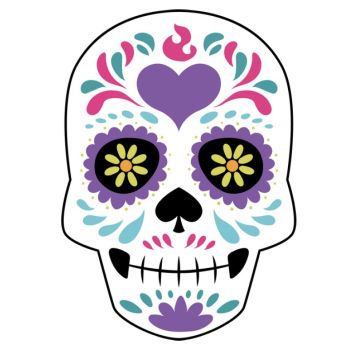 10 assiettes à forme de crâne en carton - Collection Crâne "Day of the Dead" d'Halloween
