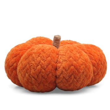 Décoration à poser d'Halloween - Citrouille en tissu peluche - Diamètre 19 cm
