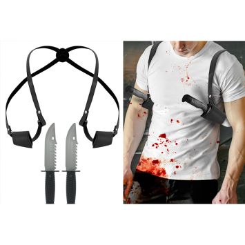 Holster d'Halloween avec 2 couteaux
