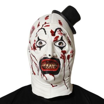 Masque de clown terrifiant avec traces de sang pour Halloween | jourdefete.com