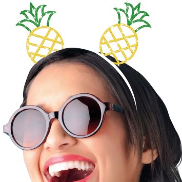 Serre-tête hawaïen avec ananas pailletés en métal