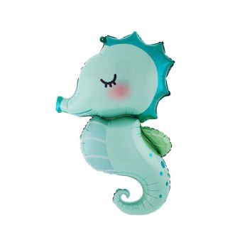 Ballon en forme d’hippocampe vert d’eau pour anniversaire enfant | jourdefete.com