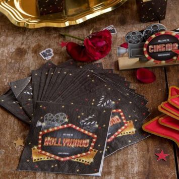 20 Serviettes en papier - Cinéma Hollywood