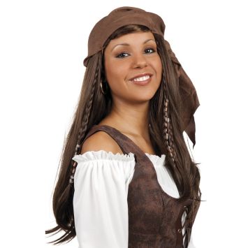 Perruque Boucanière Femme Avec Foulard