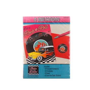 Pack de 8 invitations - 50's