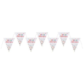 Banderole de 7 fanions "Joyeux Anniversaire" - 3 m - Collection Anni' Festy