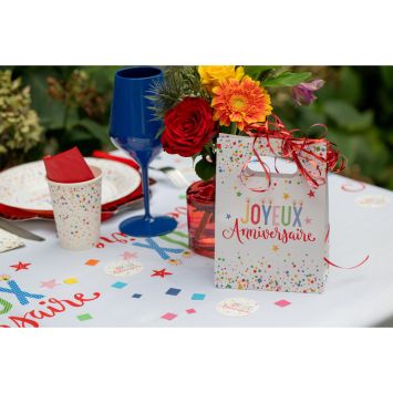 6 sachets "Joyeux Anniversaire" en papier - 13 x 7 x 18 cm - Collection Anni' Festy