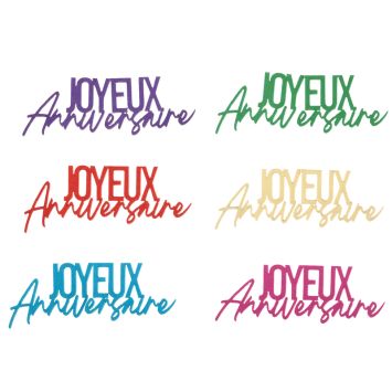 Confettis "Joyeux Anniversaire" multicolores pour table de fête | jourdefete.com