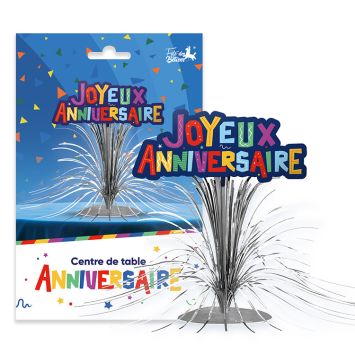 Centre de table "Joyeux Anniversaire" - 31 cm - Collection Récréation Multicolore