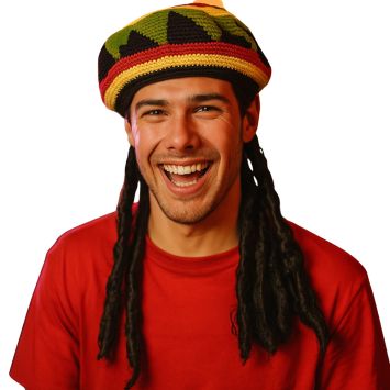 Bonnet de Rasta Jamaïquaine avec dreadlocks