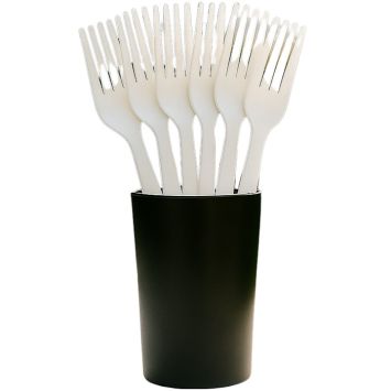 Fourchettes blanches en plastique | jourdefete.com
